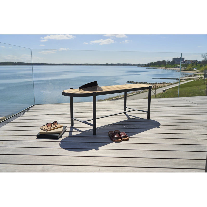 mindo 117 - Outdoor Sitzbank mit Schale aus Teak und Aluminium 180 cm - ZEN ZONE Furniture