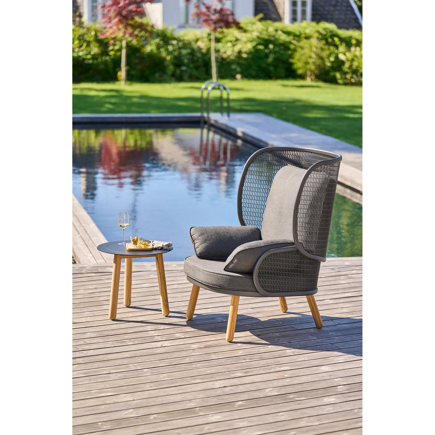 mindo 118 - High back Loungesessel aus Acrylstoff und Teak - ZEN ZONE Furniture