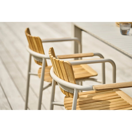 mindo 119 - Outdoor Stuhl mit Armlehnen aus Teakholz und Aluminium - ZEN ZONE Furniture
