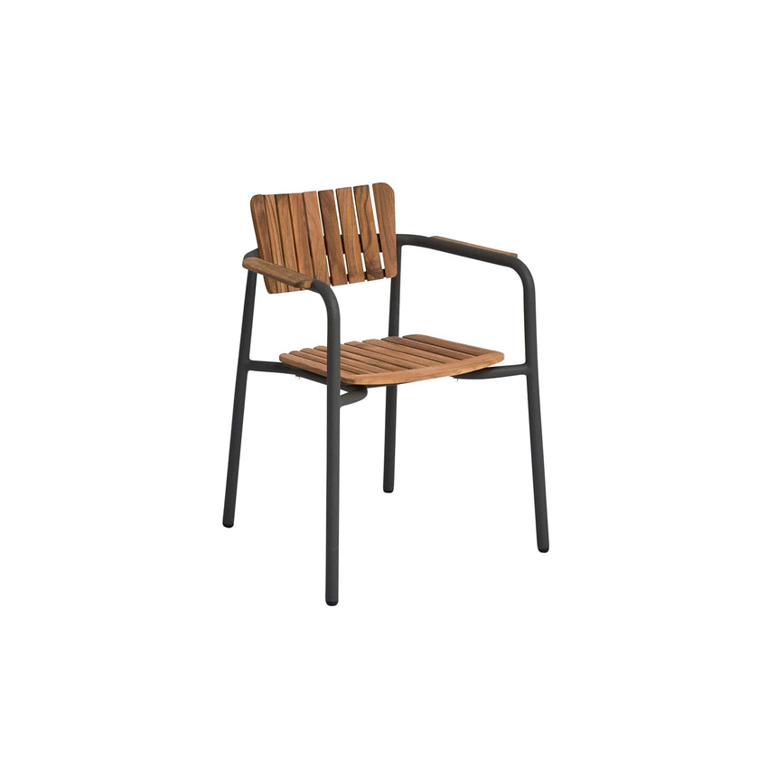 mindo 119 - Outdoor Stuhl mit Armlehnen aus Teakholz und Aluminium - ZEN ZONE Furniture