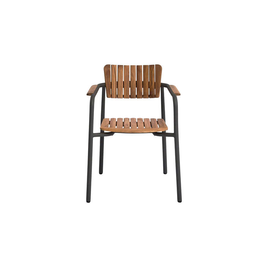 mindo 119 - Outdoor Stuhl mit Armlehnen aus Teakholz und Aluminium - ZEN ZONE Furniture
