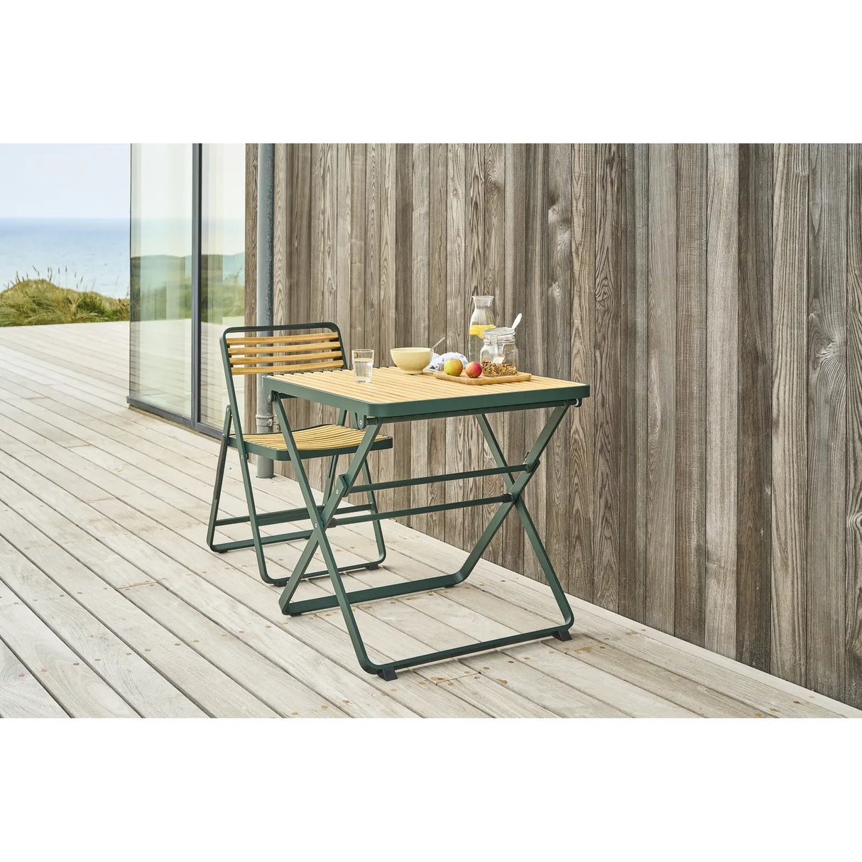 mindo 121 - Klappbarer Outdoor Tisch aus Aluminium und Bambus 75x75cm - ZEN ZONE Furniture