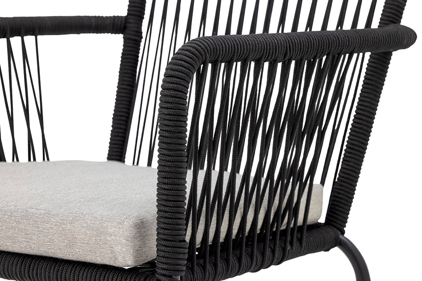 Santino Gartenstuhl, Schwarz, Metall - ZEN ZONE Furniture