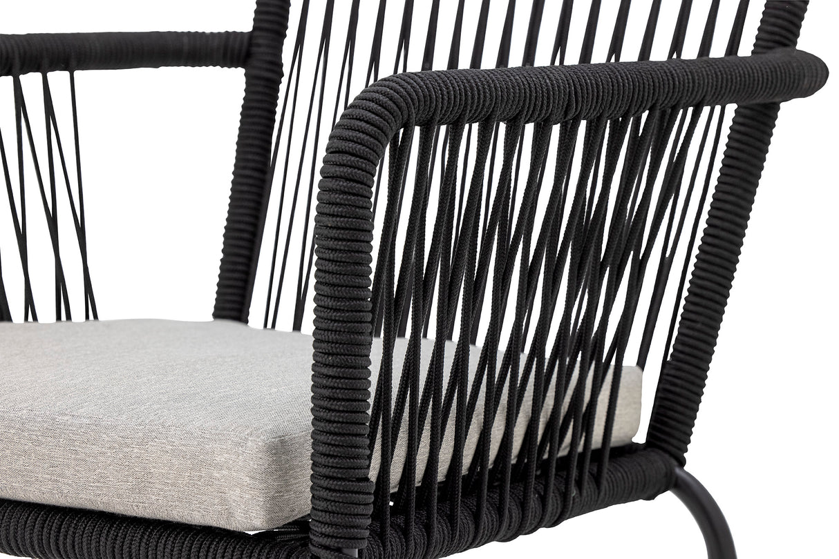 Santino Gartenstuhl, Schwarz, Metall - ZEN ZONE Furniture