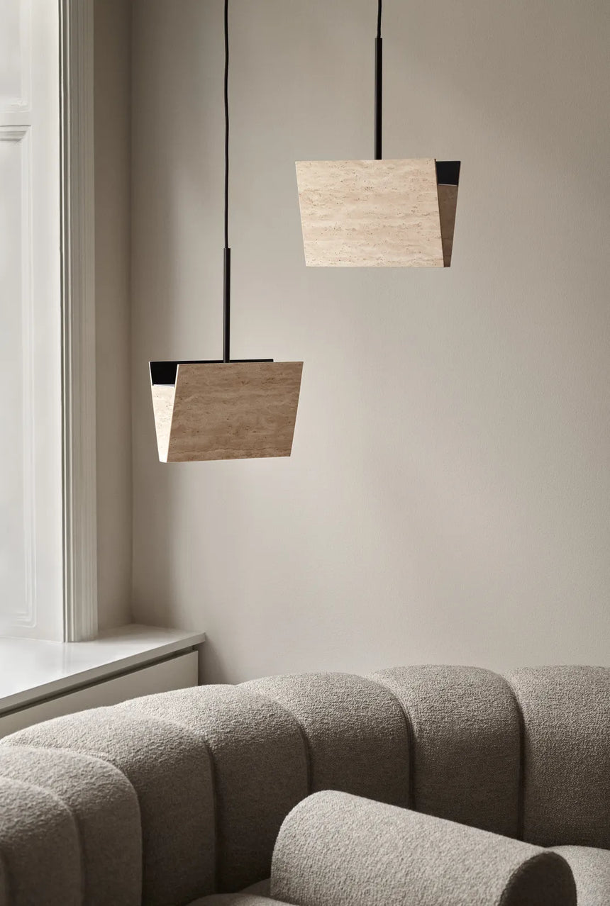 Deckenlampe Gallery aus Travertin in Natur, 28×11,5×19,5 cm von NORR11 – Produktbild 2