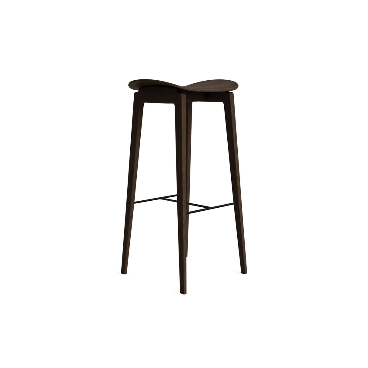 Barhocker NY11 ohne Rückenlehne aus Massivholz Eiche in Dark Smoked, ungepolstert, 40×35×75 cm – Bild 1