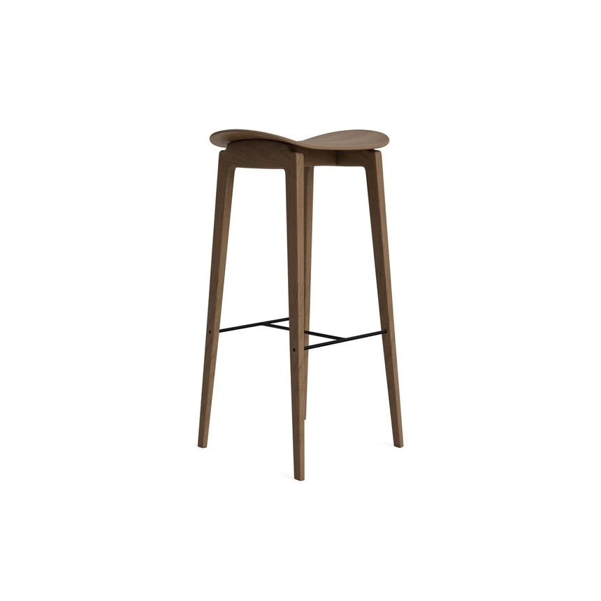 Barhocker NY11 ohne Rückenlehne aus Massivholz Eiche in Light Smoked, ungepolstert, 40×35×75 cm – Bild 1