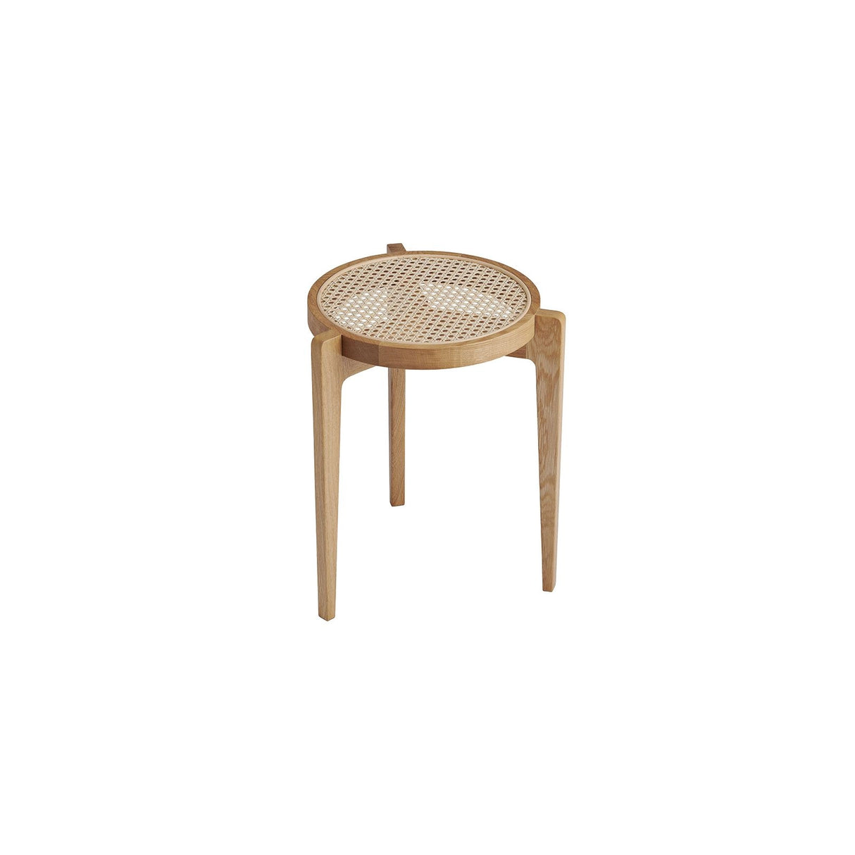 Beistelltisch Le Roi aus Massiv Esche und natürlichem Rattan, 32,5×32,5×44 cm – Bild 1
