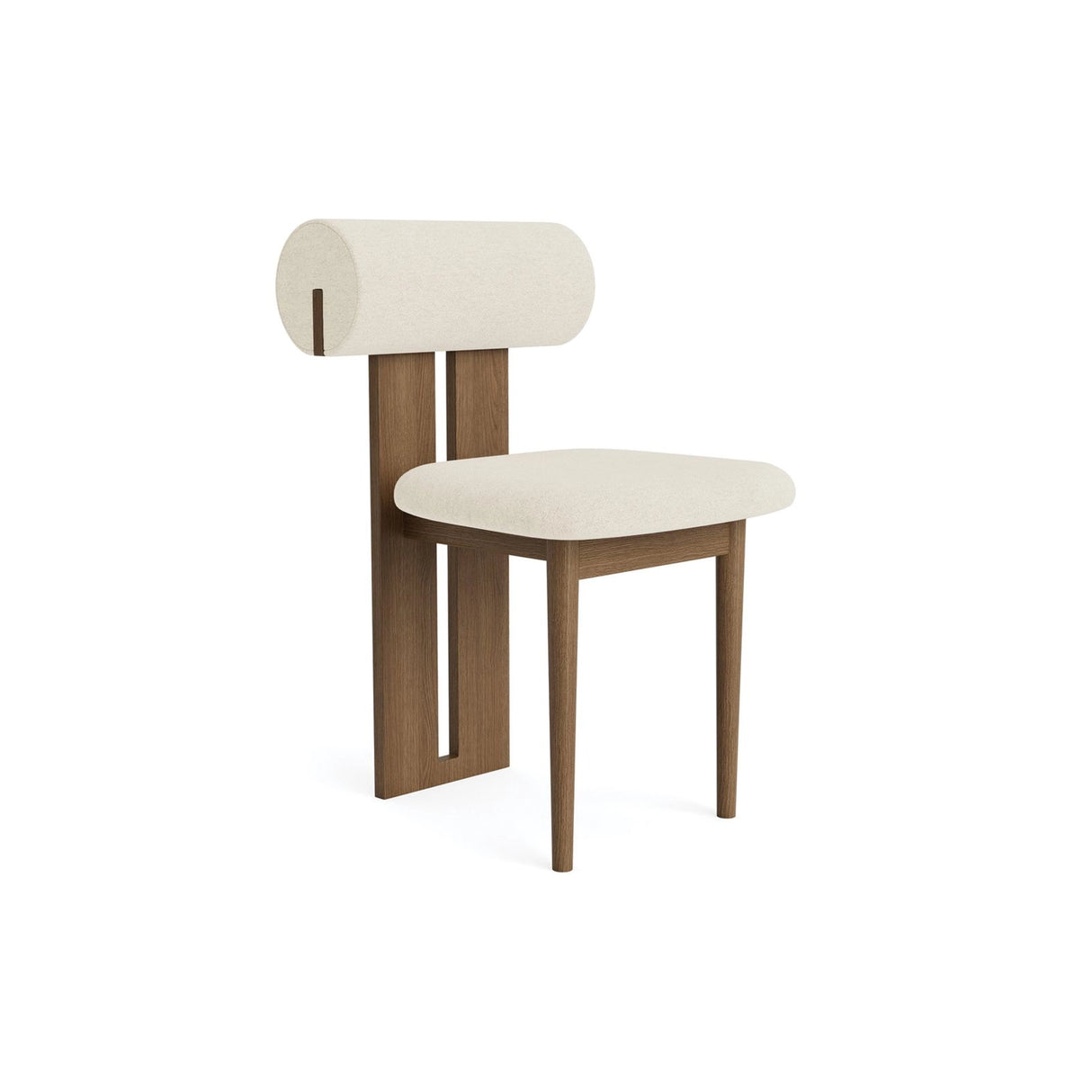 Essstuhl Hippo aus Massivholz Eiche in Light Smoked, gepolstert, 47,5×59×79,5 cm – Bild 1
