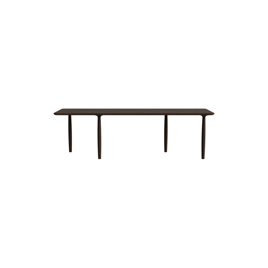 Esstisch Oku aus Eichenfurnier und Massivholz Eiche in Dark Smoked, 250×95×74 cm – Bild 1
