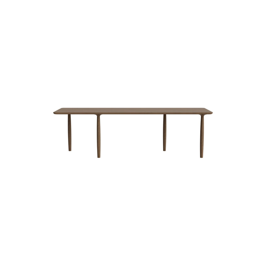 Esstisch Oku aus Eichenfurnier und Massivholz Eiche in Light Smoked, 250×95×74 cm – Bild 1