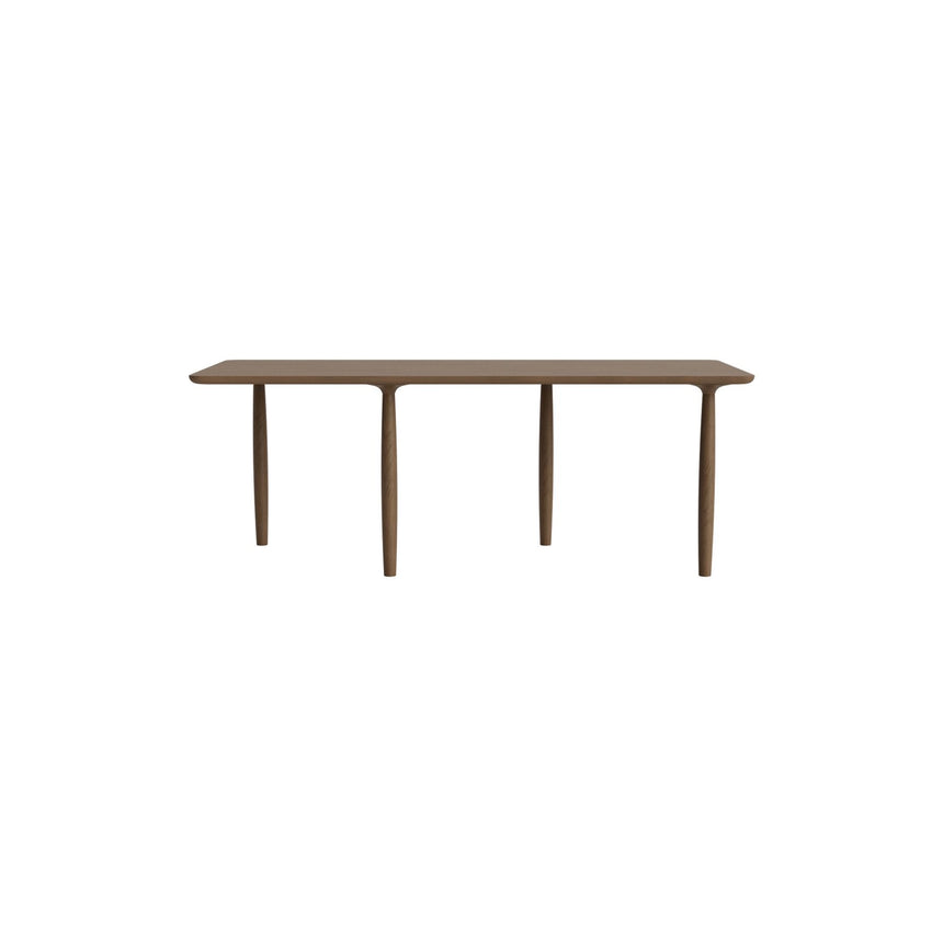 Esstisch Oku aus Massivholz Eiche und Eichenfurnier in Light Smoked, 200x95×74 cm – Bild 1