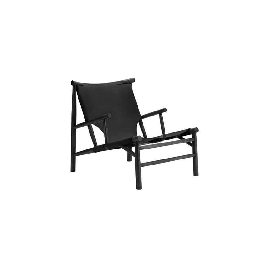 Sessel Samurai aus Massivholz Eiche und Sattelleder, 66×83×75 cm – Bild 1
