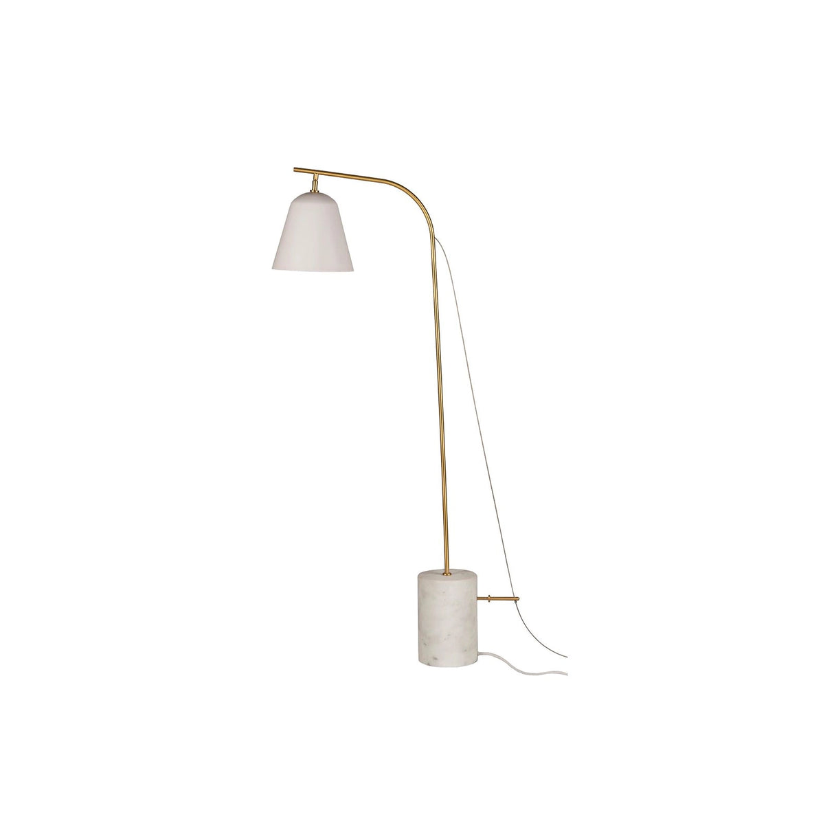 Stehlampe Line One aus Marmor, Messing und Aluminium in Weiß, 55×23×140 cm – Bild 1