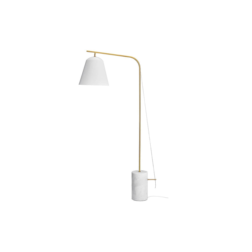Stehlampe Line Two aus Marmor, Messing und Aluminium in Weiß, 95×37,5×186 cm – Bild 1