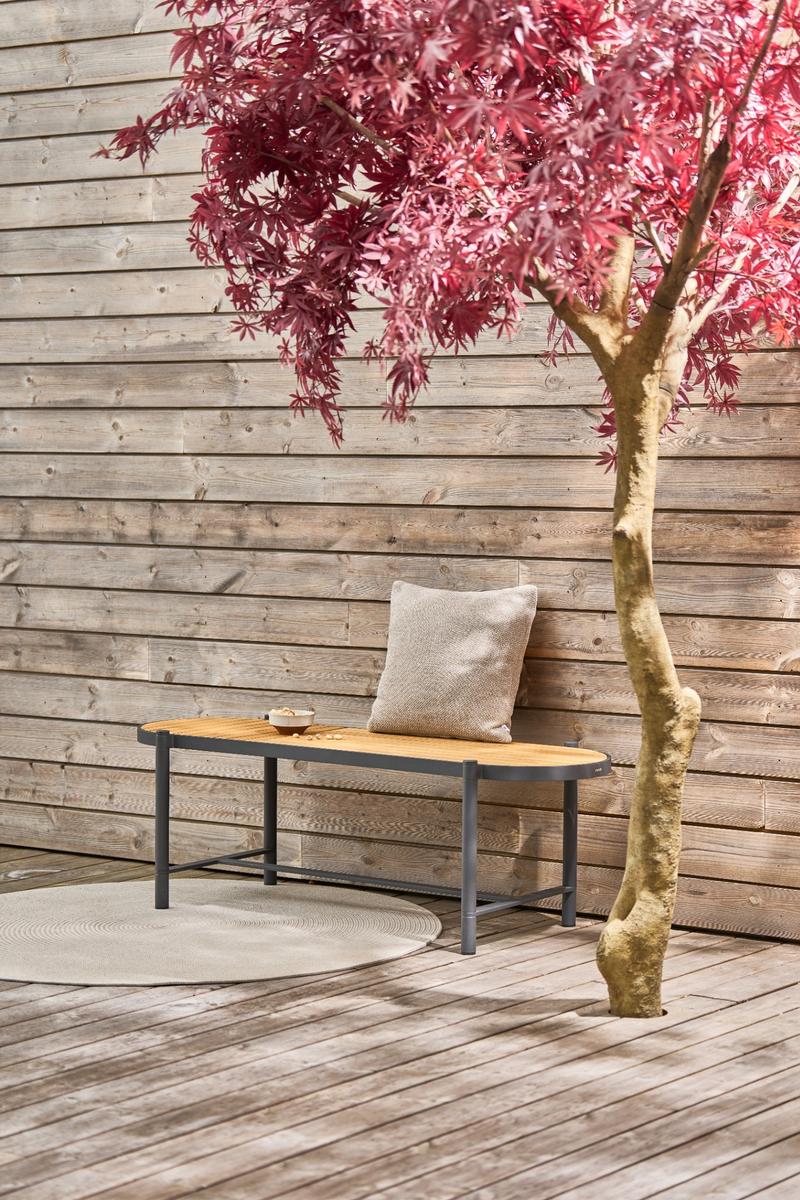 mindo 117 - Outdoor Sitzbank aus Teak und Aluminium 140 cm - ZEN ZONE Furniture