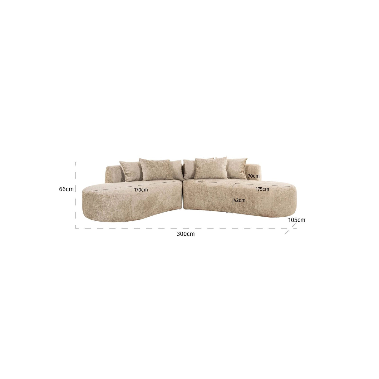 4-Sitzer Sofa Cassie in desert fusion, 300x105x66 cm von Richmond Interiors – Bild 3