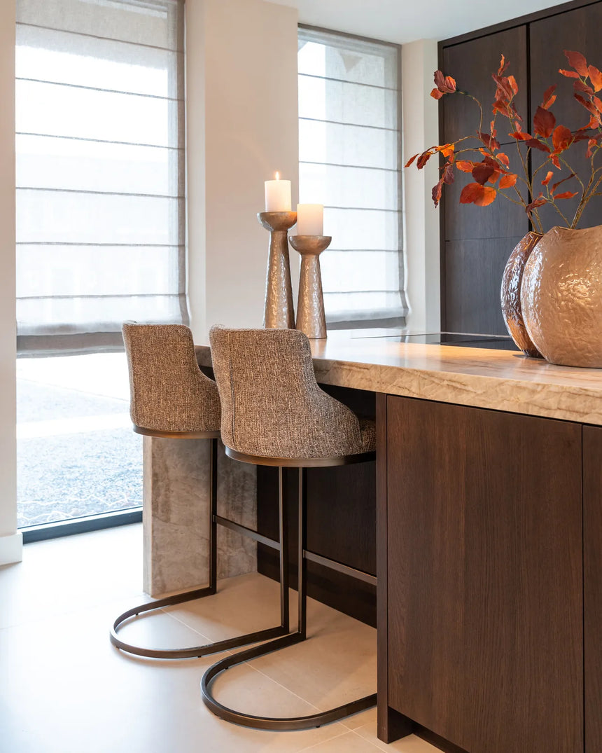 Barhocker Bolton in brown tweed als 2er-Set, 48x48x103 cm von Richmond Interiors – Bild 10