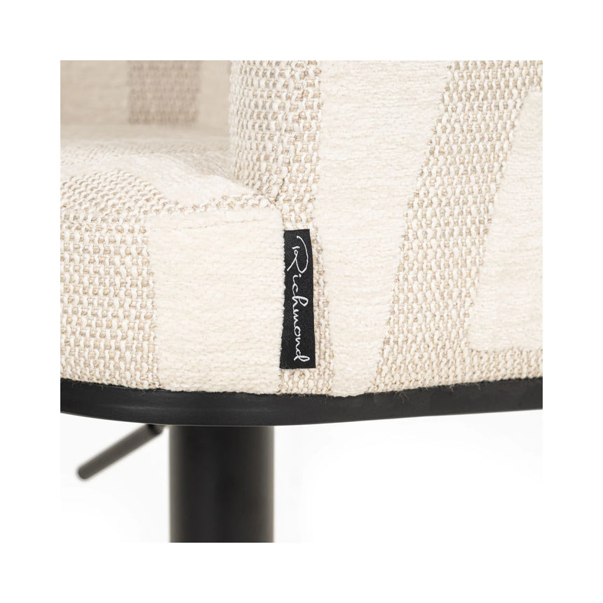 Barhocker Cheyenne in beige graffic, drehbar, 56x53x92 cm von Richmond Interiors – Bild 3