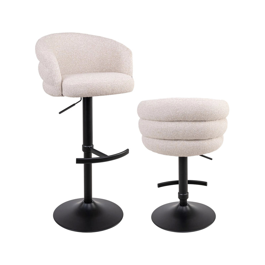 Barhocker Nikki mit Drehfunktion in biscotti (flammhemmend), 59x58x85 cm von Richmond Interiors – Bild 1