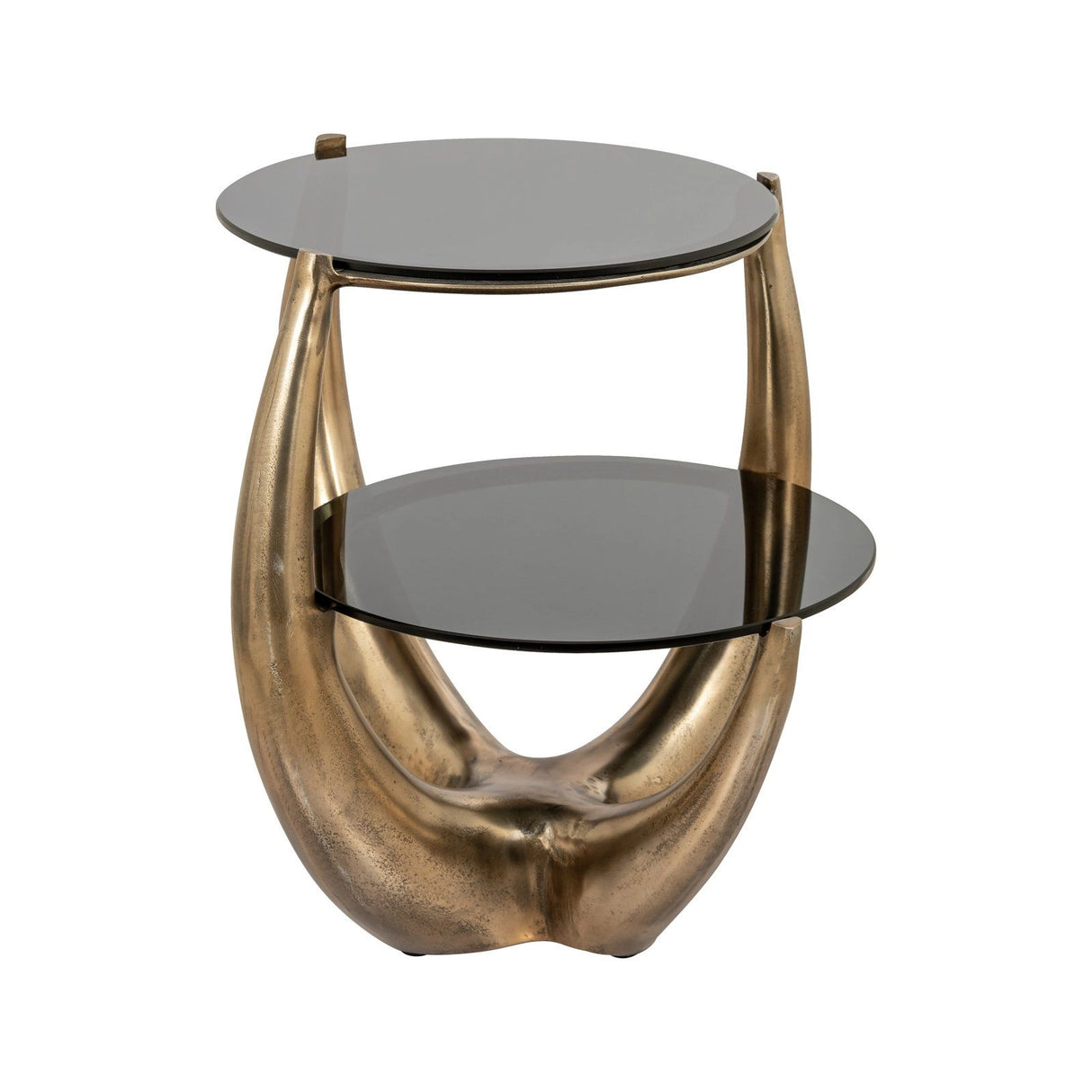 Beistelltisch Aida mit Glas in gold, 48x61x53 cm von Richmond Interiors – Bild 1