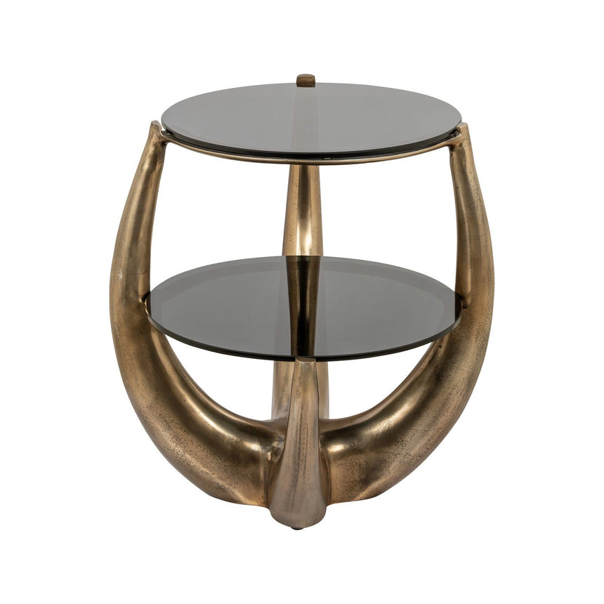 Beistelltisch Aida mit Glas in gold, 48x61x53 cm von Richmond Interiors – Bild 2
