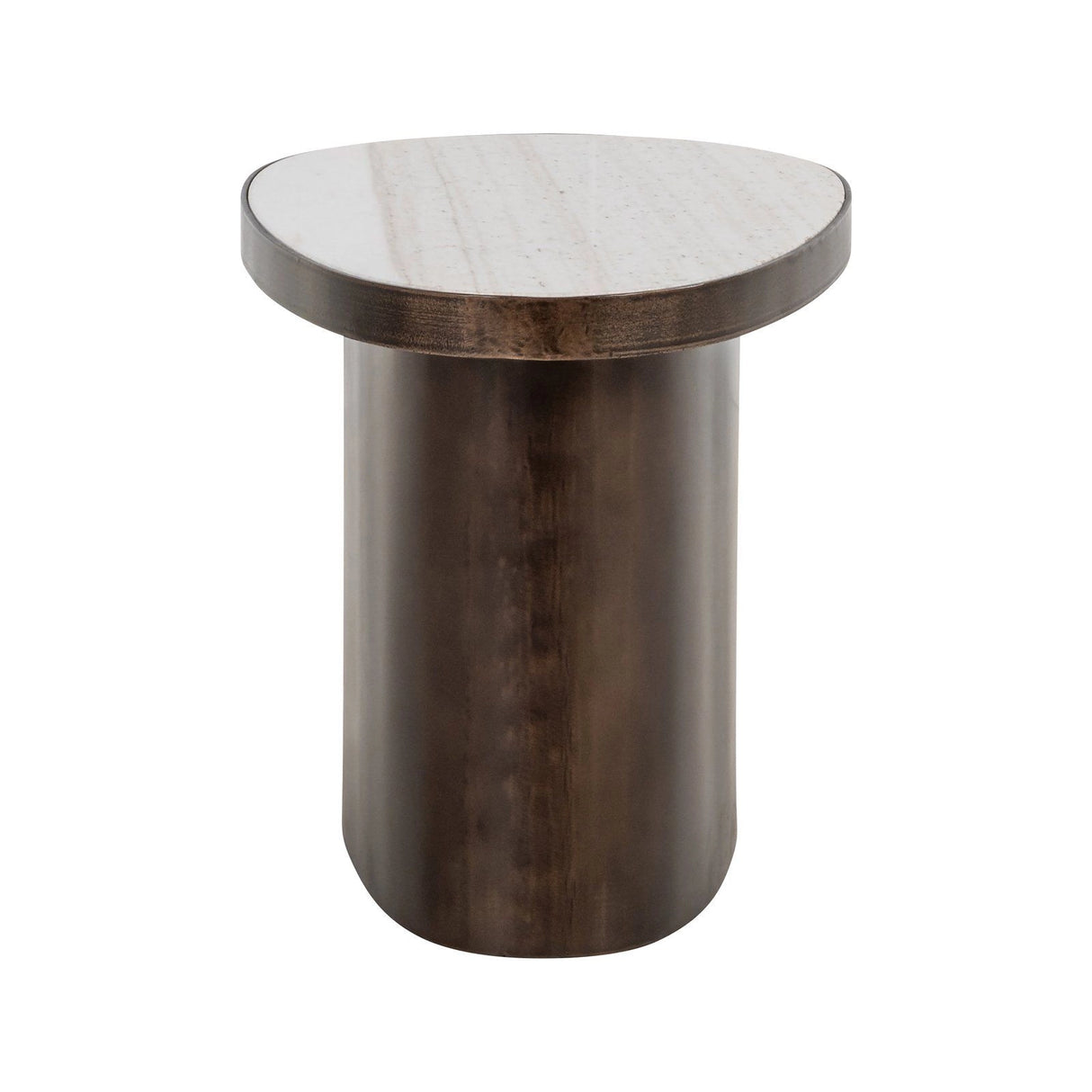 Beistelltisch Biloxi aus Morchana Marmor und Edelstahl in beige, 70x43,5x45 cm von Richmond Interiors – Bild 3