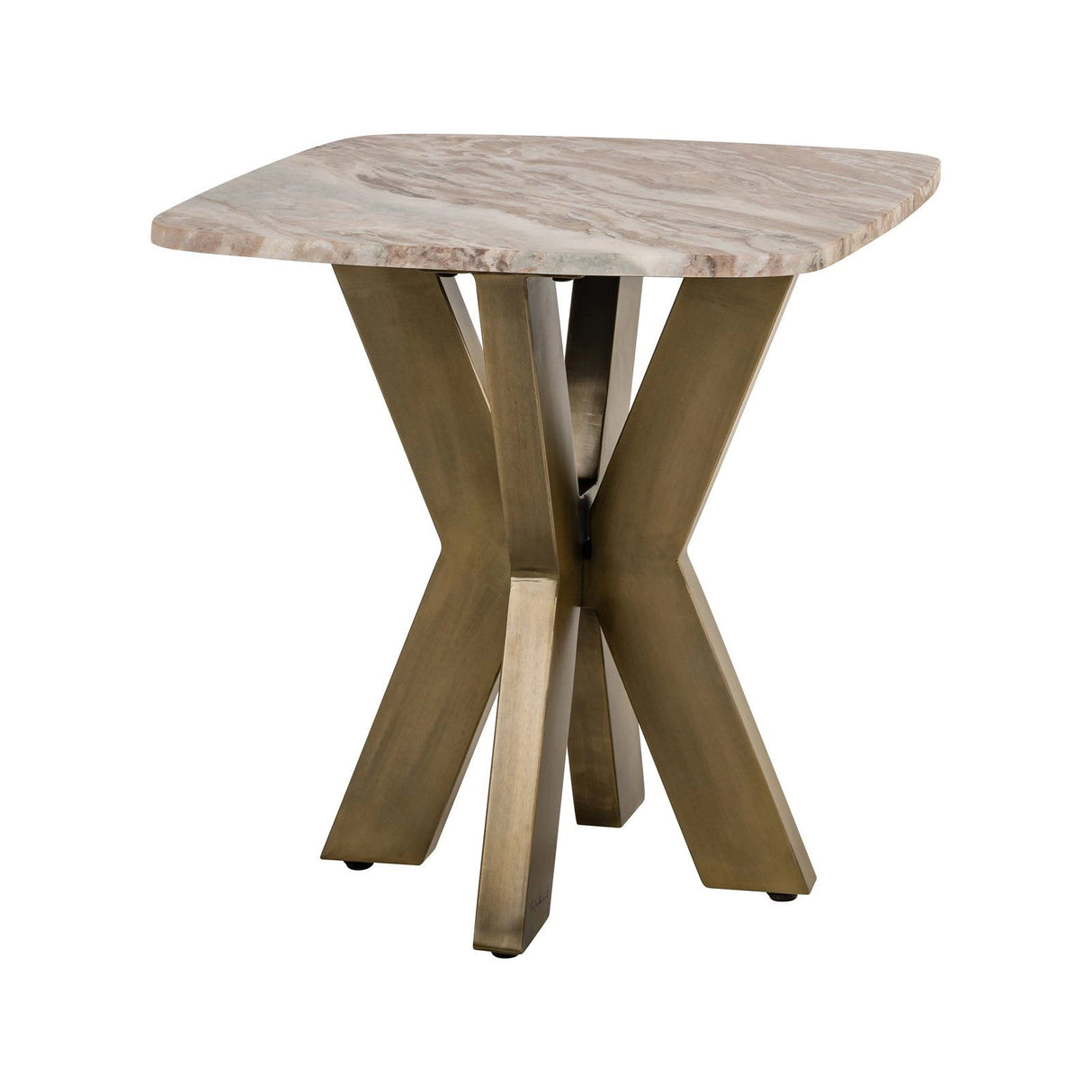 Beistelltisch Bottega aus Toronto-Marmor in Blush beige, 55x55x56 cm von Richmond Interiors – Produktbild 1