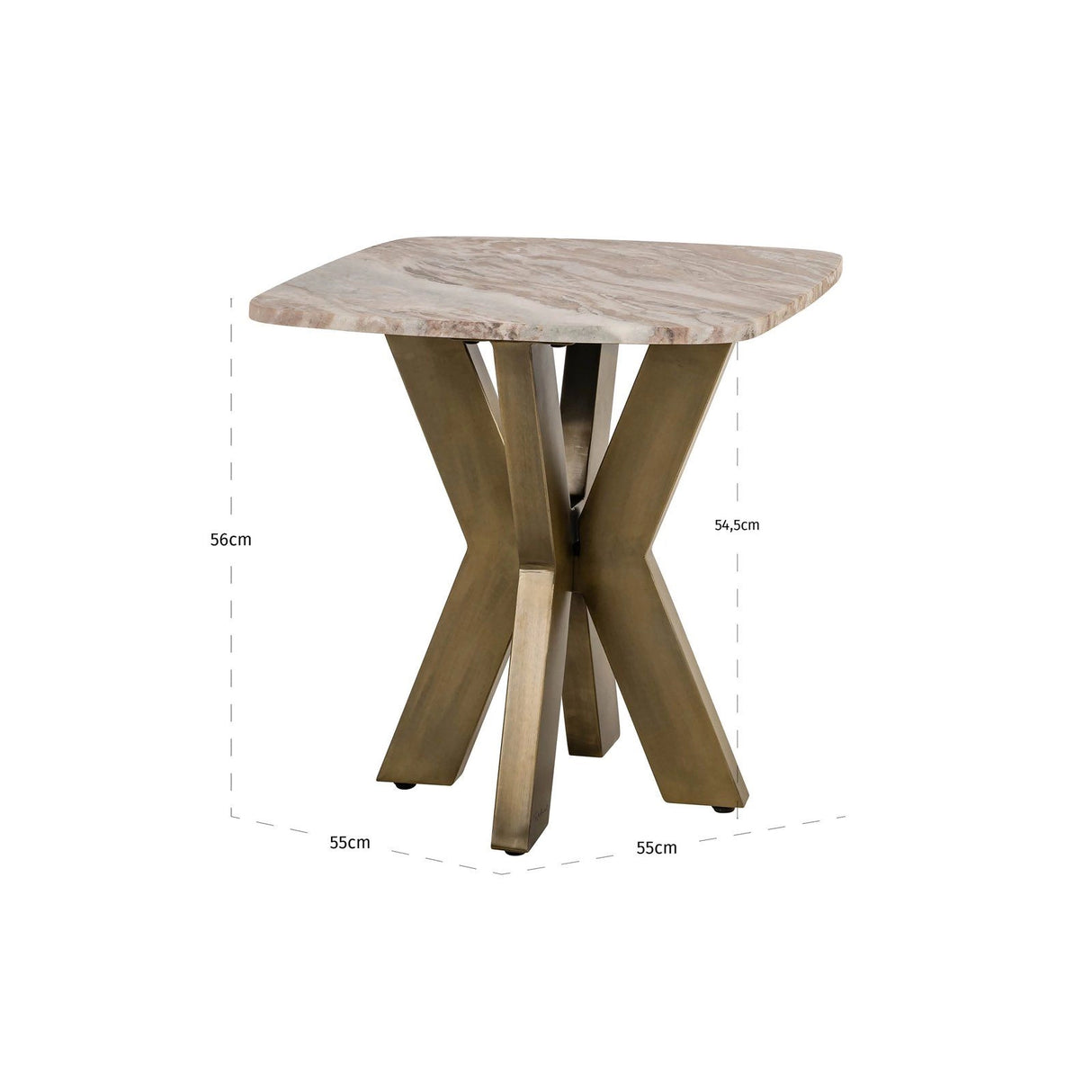 Beistelltisch Bottega aus Toronto-Marmor in Blush beige, 55x55x56 cm von Richmond Interiors – Produktbild 5