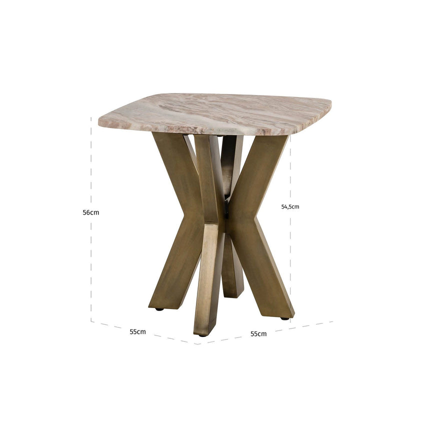 Beistelltisch Bottega aus Toronto-Marmor in Blush beige, 55x55x56 cm von Richmond Interiors – Produktbild 5