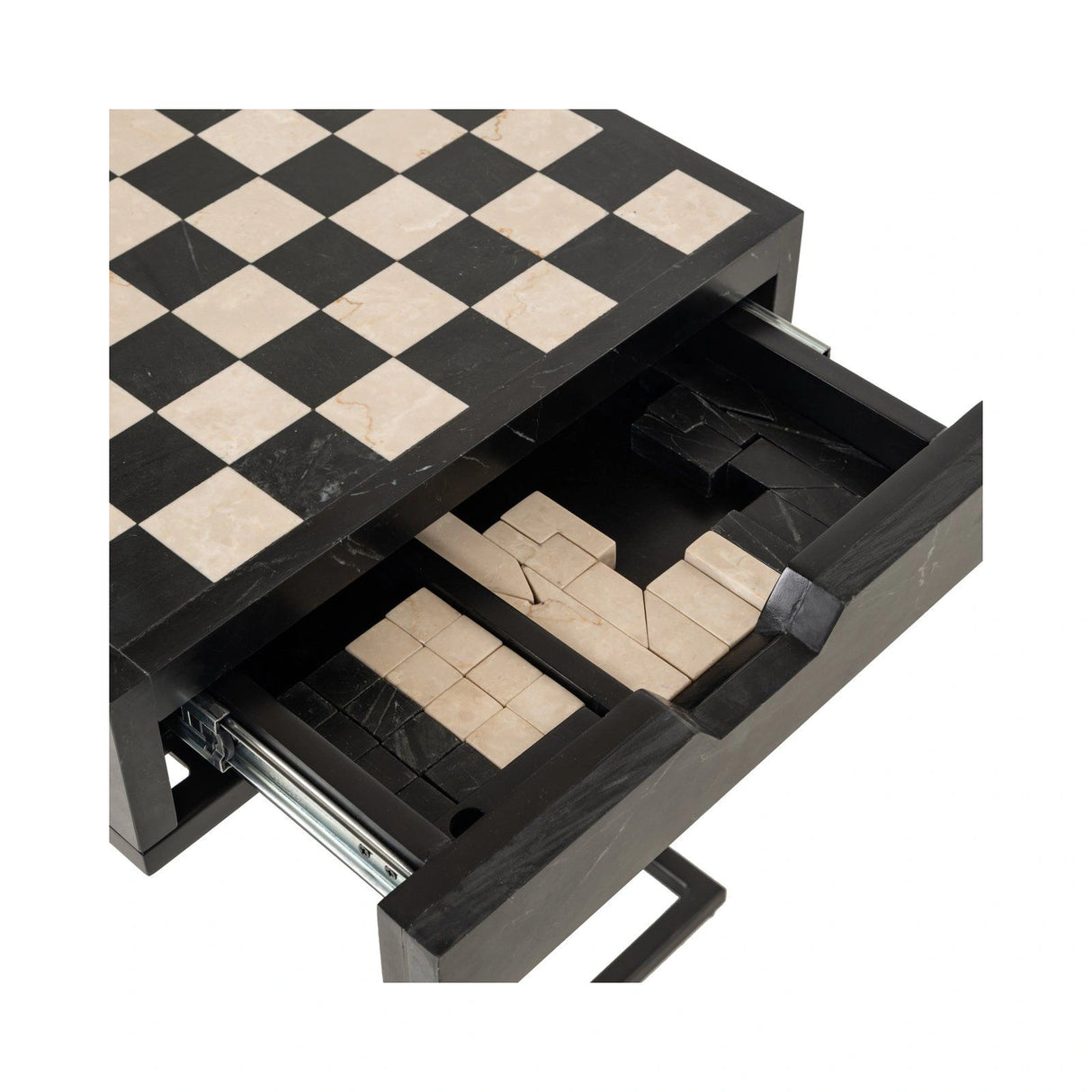 Beistelltisch Davos aus Dyna-Marmor in schwarz, 44x44x62 cm von Richmond Interiors – Produktbild 12