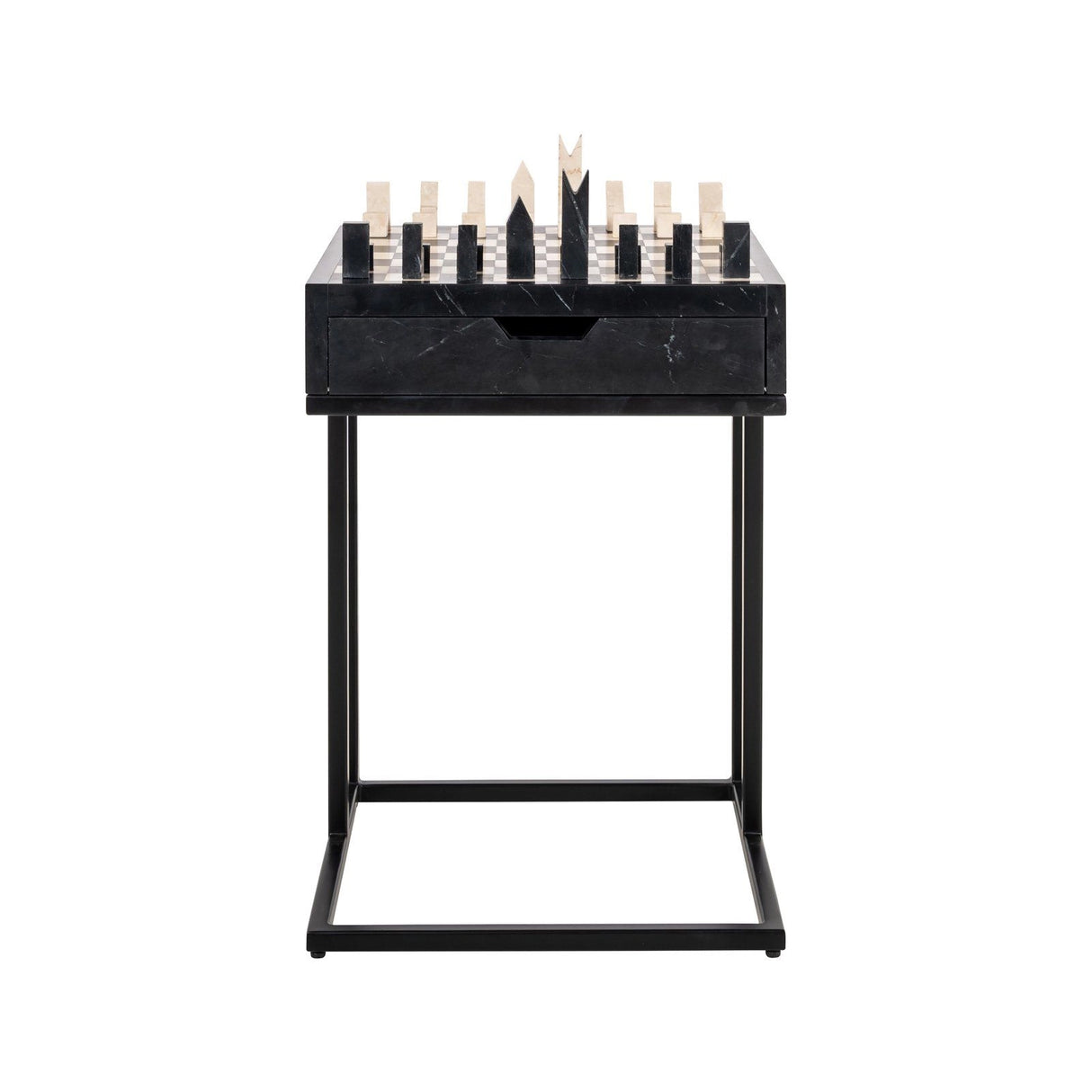 Beistelltisch Davos aus Dyna-Marmor in schwarz, 44x44x62 cm von Richmond Interiors – Produktbild 2