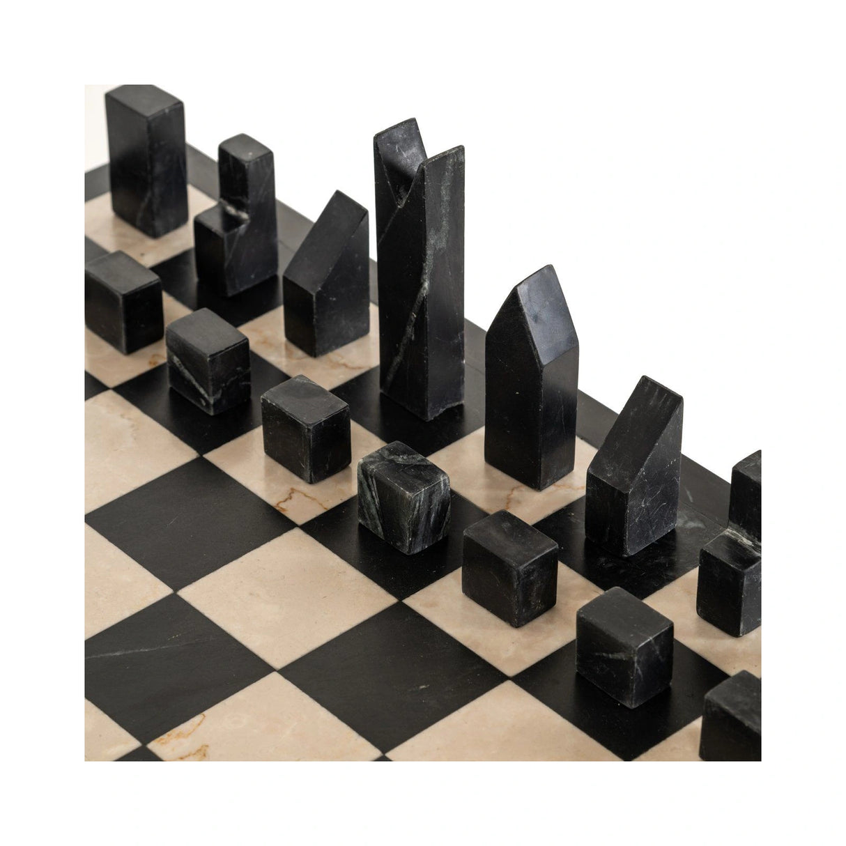 Beistelltisch Davos aus Dyna-Marmor in schwarz, 44x44x62 cm von Richmond Interiors – Produktbild 7