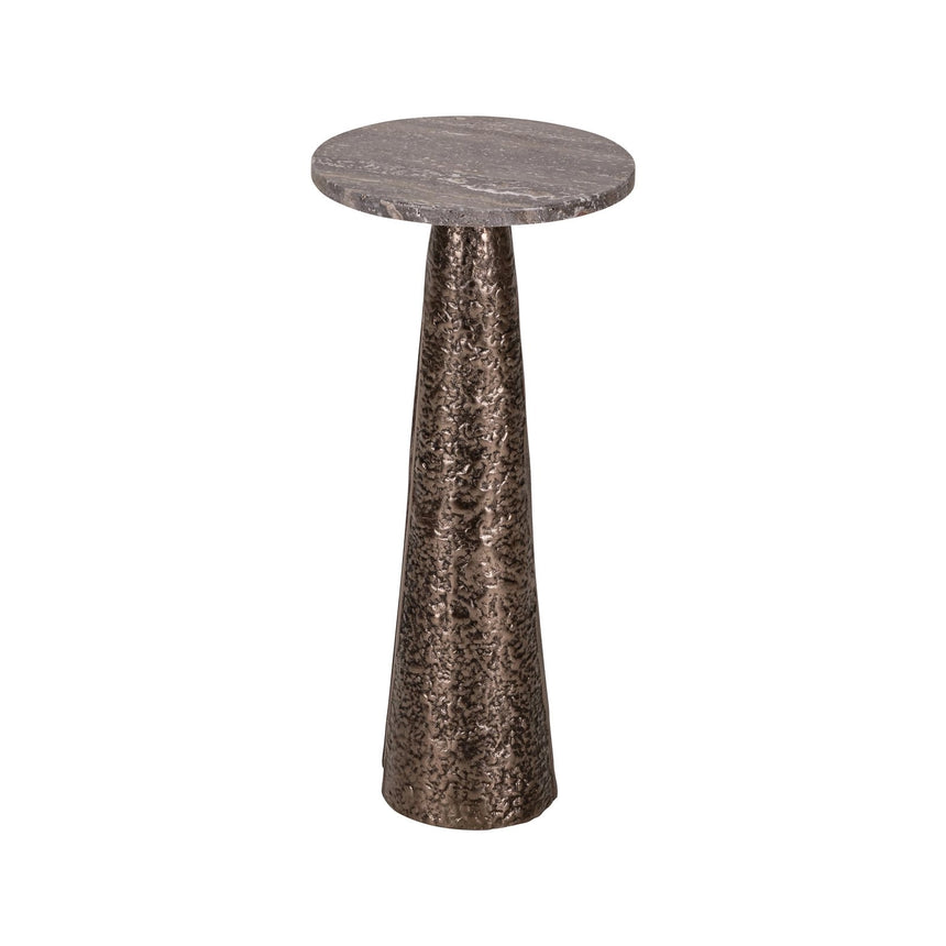Beistelltisch Eldora aus Aluminium und Travertin in bronze, 25x25x53 cm von Richmond Interiors – Bild 4