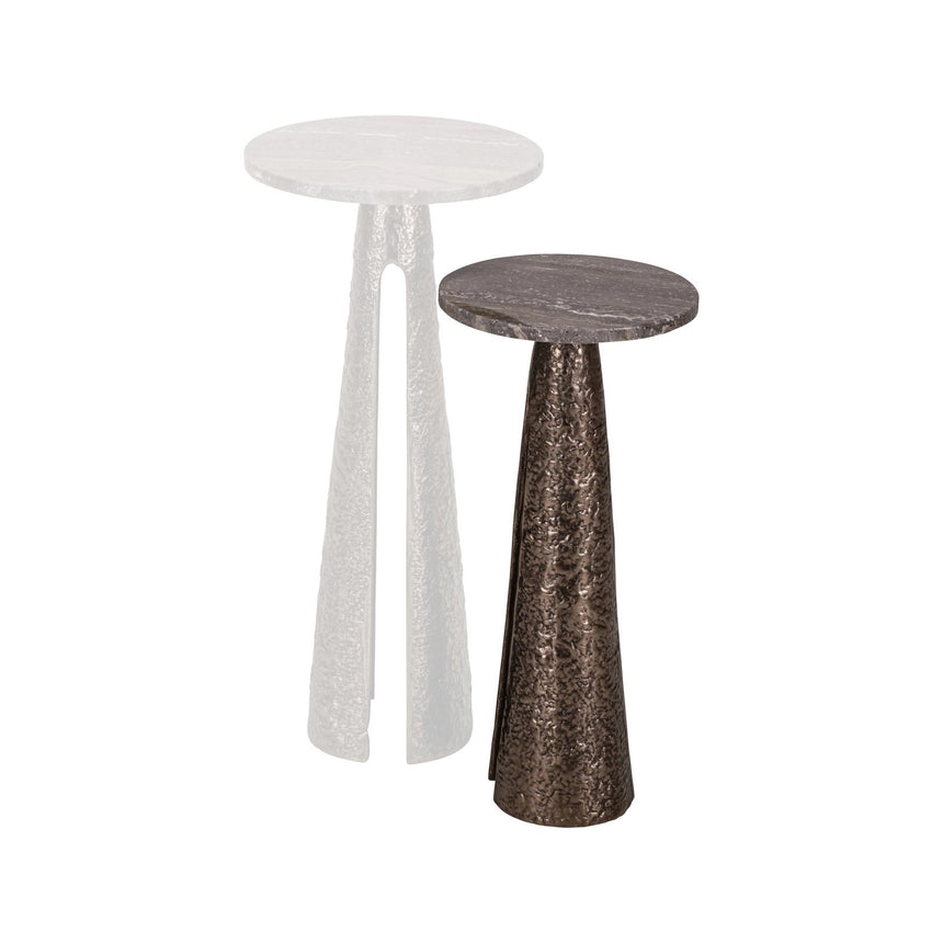 Beistelltisch Eldora aus Aluminium und Travertin in bronze, 25x25x53 cm von Richmond Interiors – Bild 6
