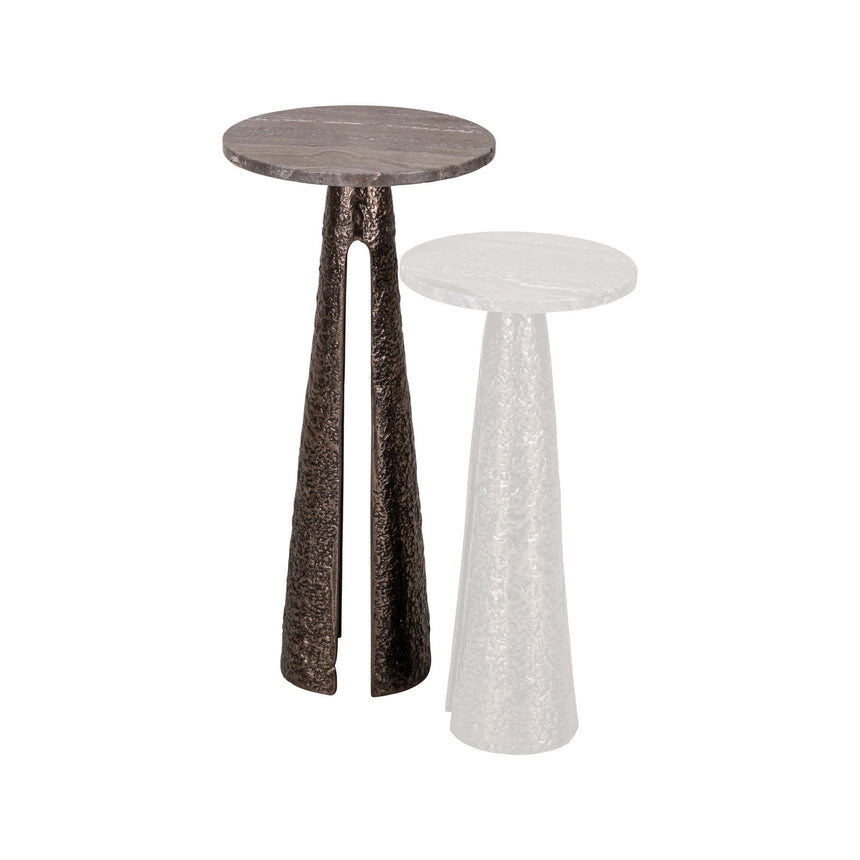 Beistelltisch Eldora aus Aluminium und Travertin in bronze, 30x30x63 cm von Richmond Interiors – Bild 6