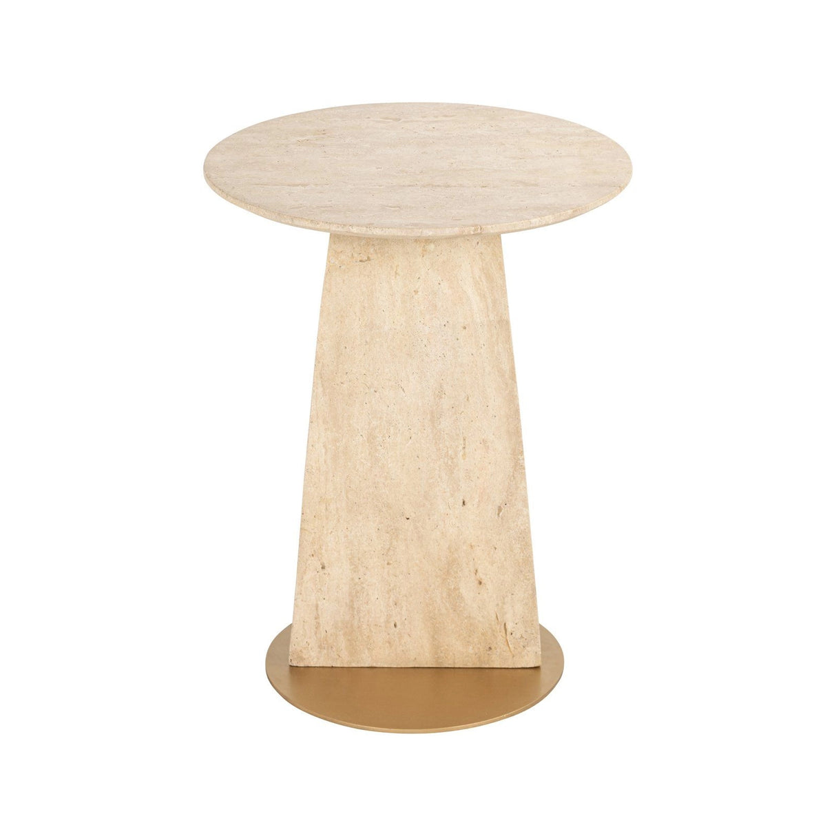 Beistelltisch Kibo aus Marmor und Travertin in beige, 45x45x57 cm von Richmond Interiors – Bild 3