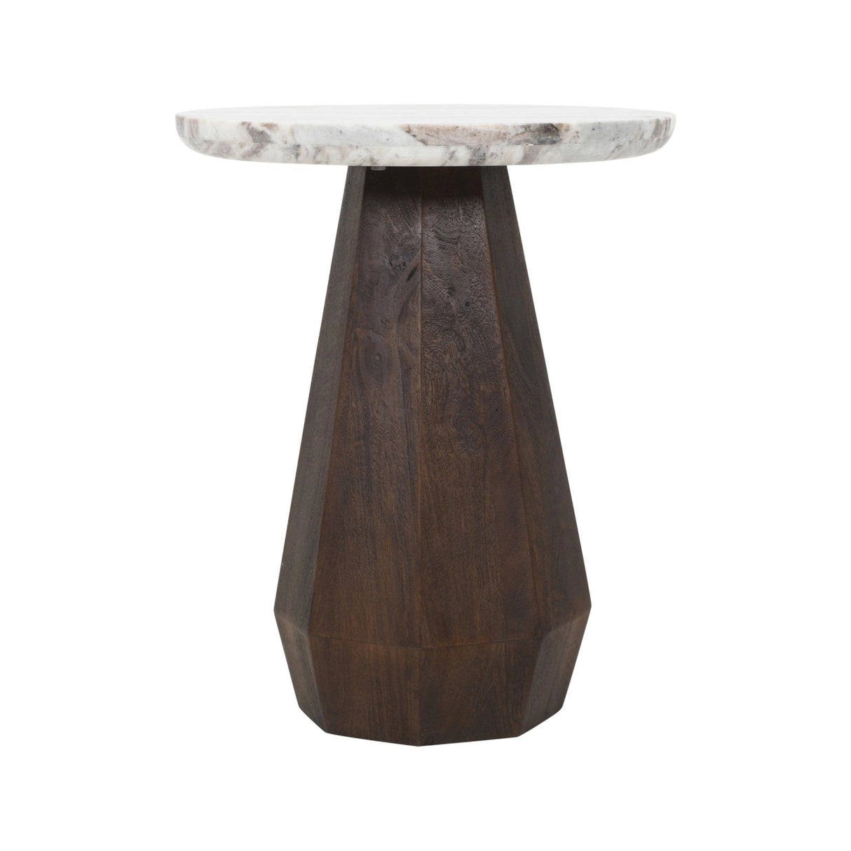 Beistelltisch Oberoy aus Toronto-Marmor und Mangoholz in Blush beige, 45x45x56 cm von Richmond Interiors – Produktbild 9