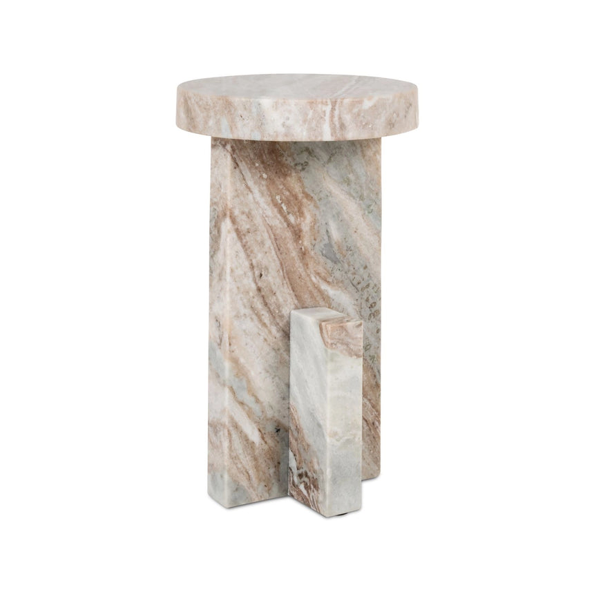 Beistelltisch Sion aus Toronto-Marmor in Blush beige, 30,5x30,5x51 cm von Richmond Interiors – Bild 1
