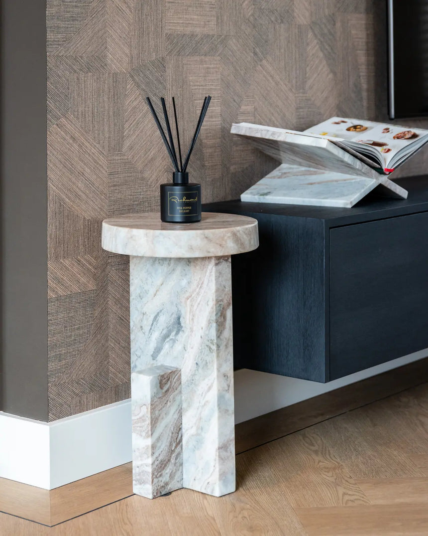Beistelltisch Sion aus Toronto-Marmor in Blush beige, 30,5x30,5x51 cm von Richmond Interiors – Bild 4