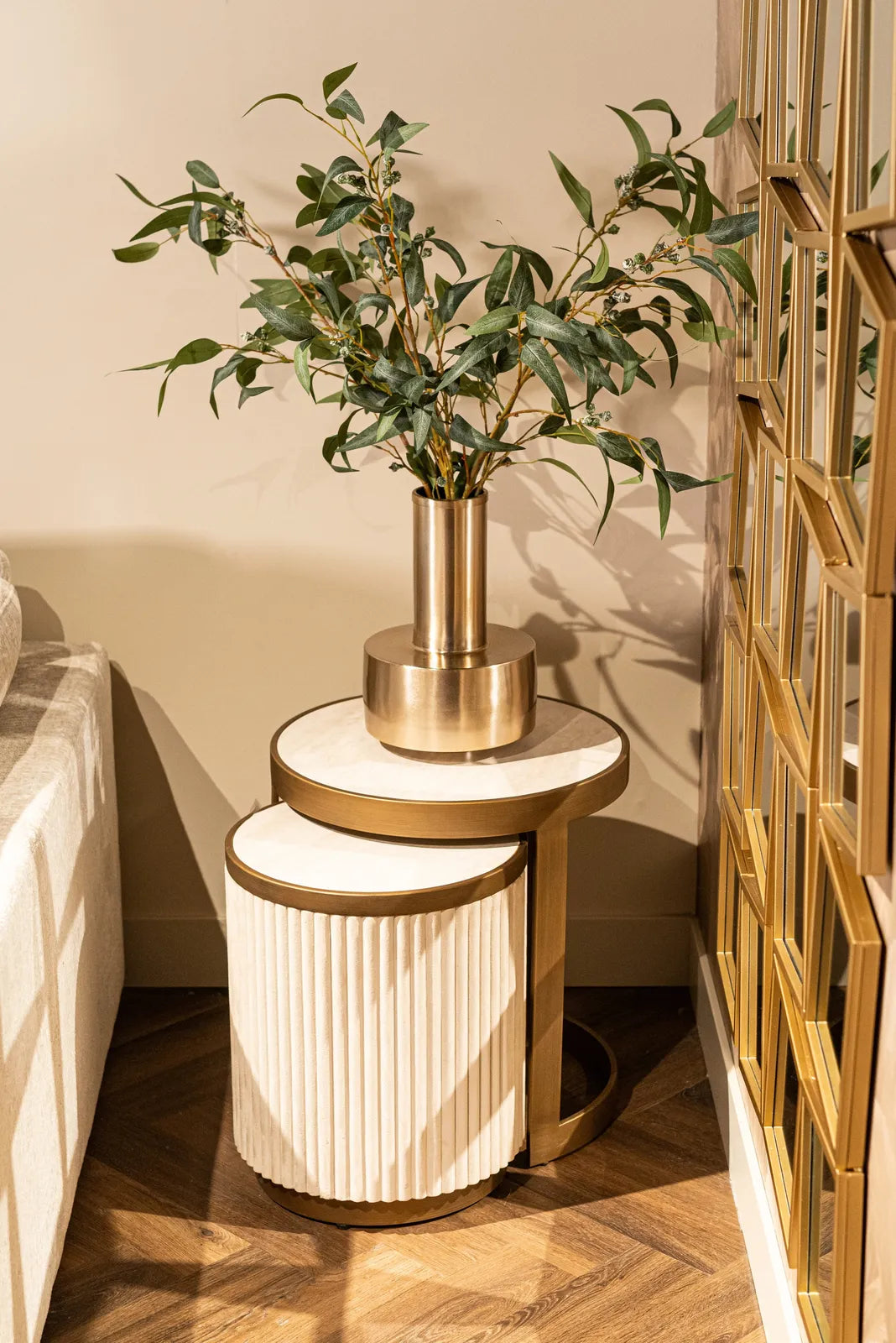 Beistelltisch Tivoli in weiß 2er-Set von Richmond Interiors – Produktbild 7