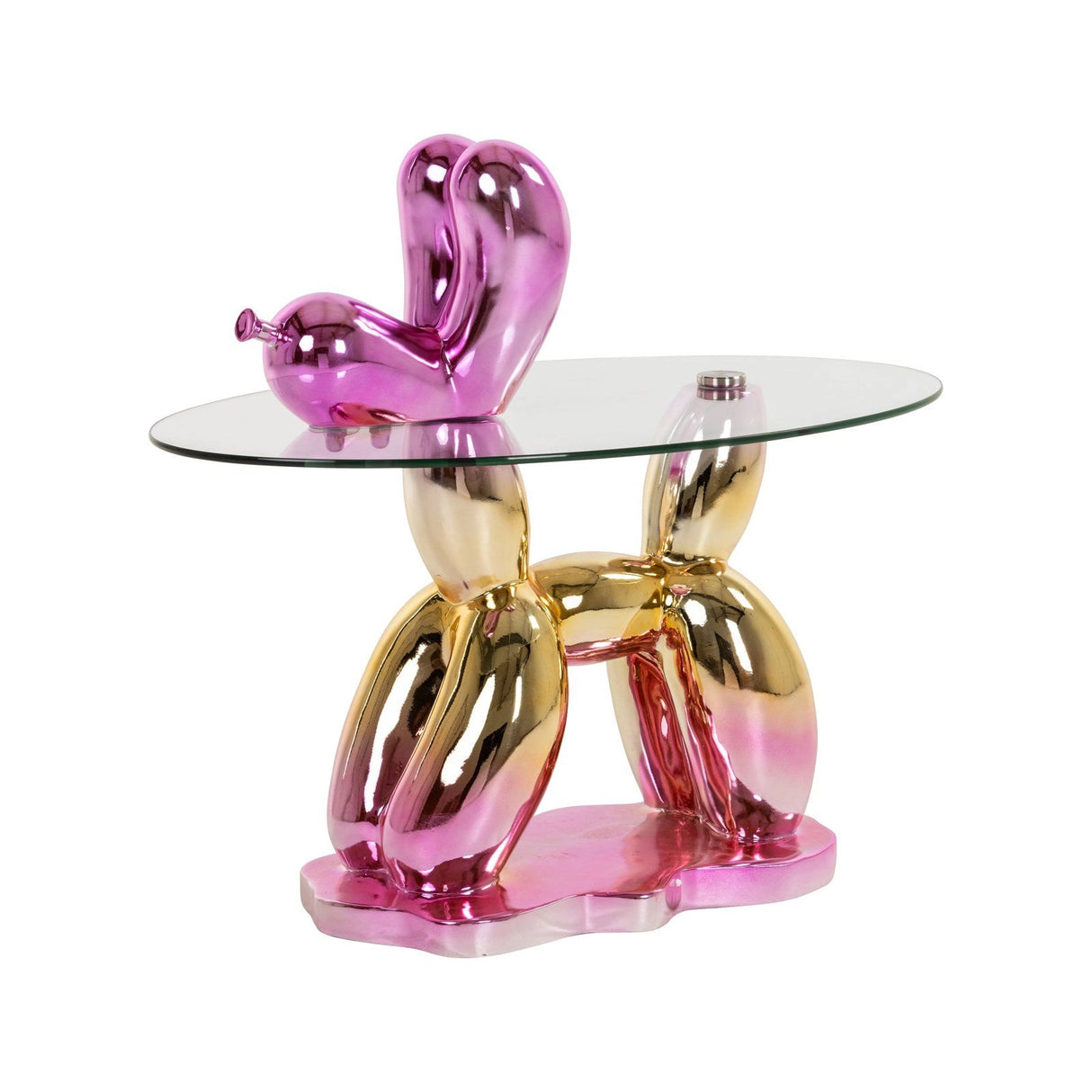 Beistelltisch Usha mit Glas in gold/rosa, 80x49x60 cm von Richmond Interiors – Produktbild 1