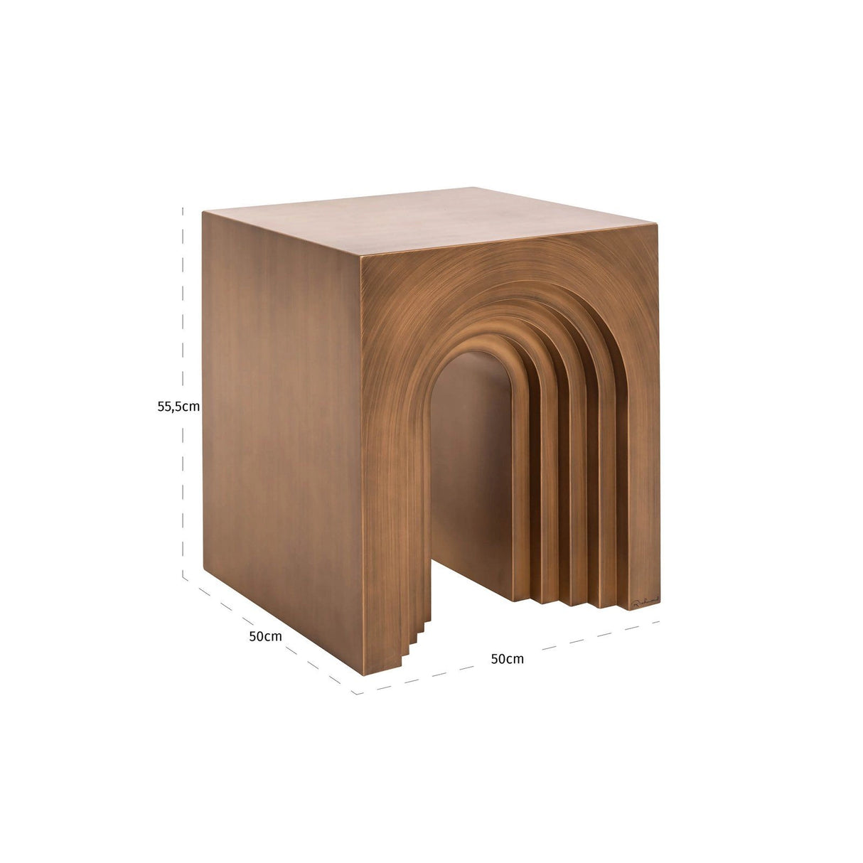 Beistelltisch Vevey in brushed gold, 50x50x55,5 cm von Richmond Interiors – Produktbild 2