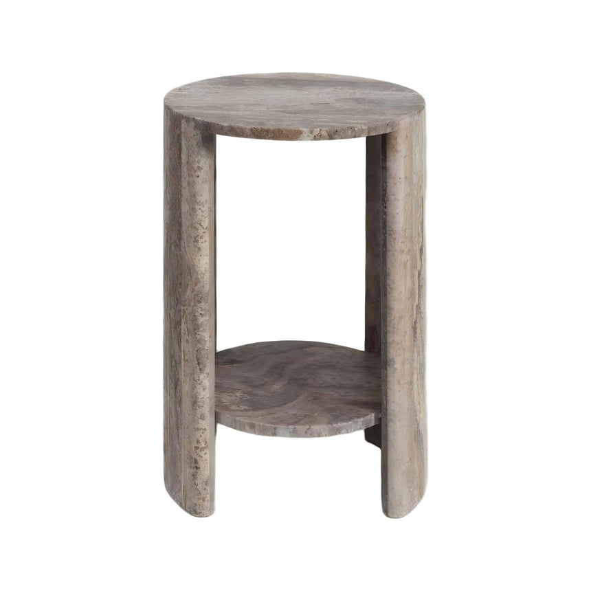 Beistelltisch Westin aus Travertin in grau, 40x40x55 cm von Richmond Interiors – Bild 2