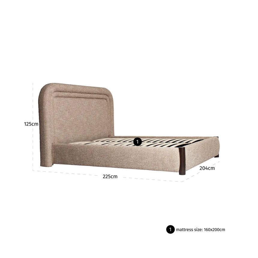Bett Citadel in sand tweed für Matratzen im Format 160x200, ohne Matratze, 204x225x125 cm von Richmond Interiors – Bild 2