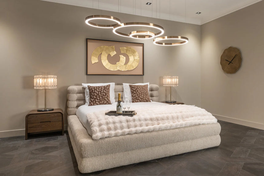Bett Obidis mit Stauraum in natural linear für Matratzen 180x210 cm, ohne Matratze, 219x245x101 cm von Richmond Interiors – Bild 2