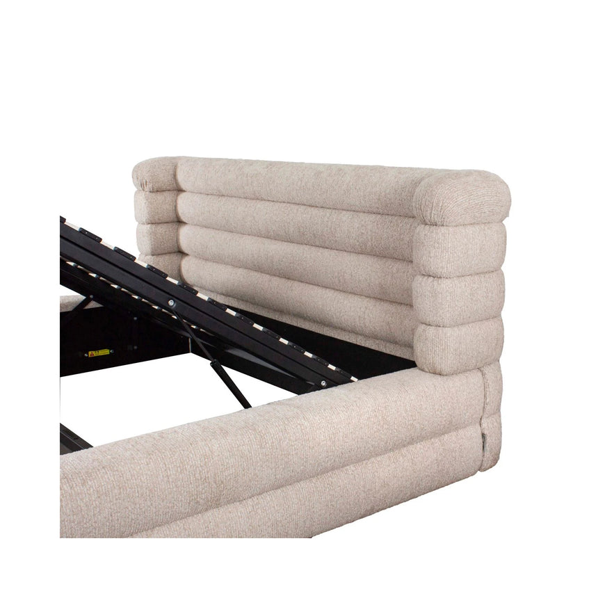 Bett Obidis mit Stauraum in natural linear für Matratzen 180x210 cm, ohne Matratze, 219x245x101 cm von Richmond Interiors – Bild 6