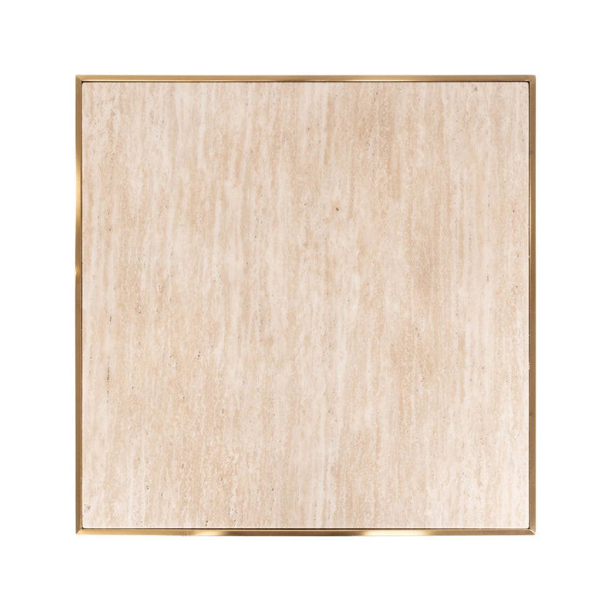 Bistrotisch Brazza aus Edelstahl und Marmorimitat in beige, 70x70x75 cm von Richmond Interiors – Bild 4