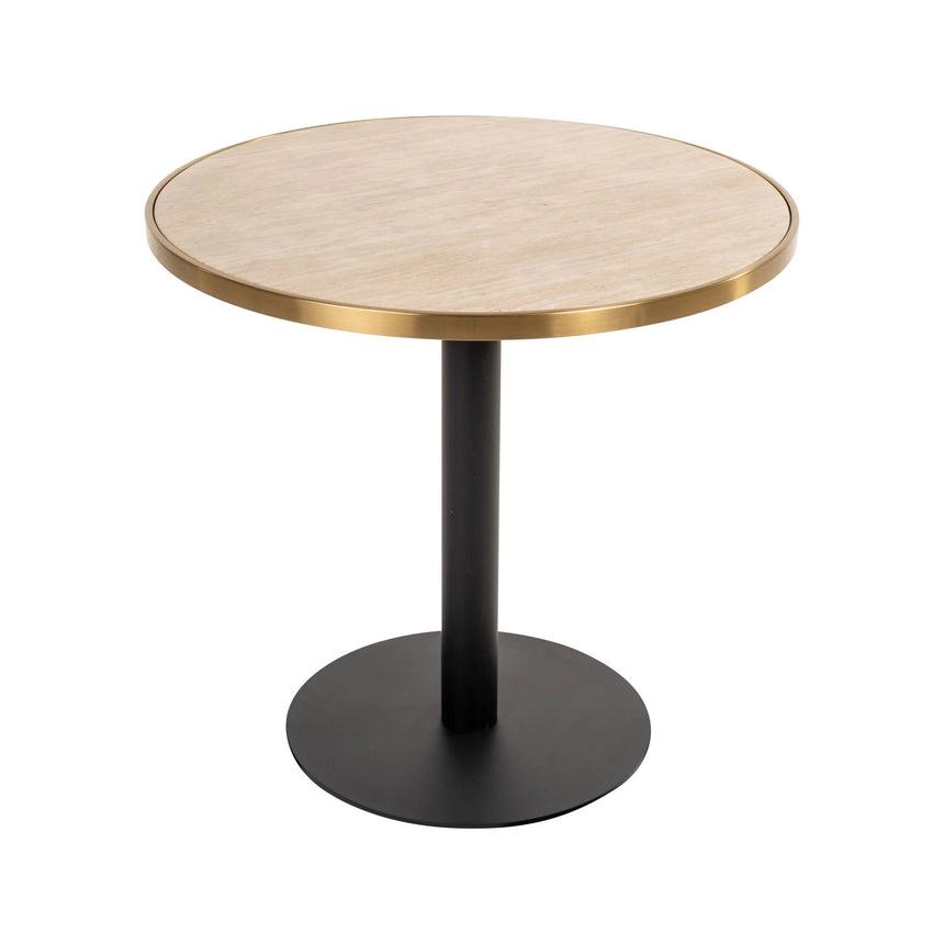 Bistrotisch Brazza aus Edelstahl und Marmorimitat in beige, 80x80x75 cm von Richmond Interiors – Bild 1