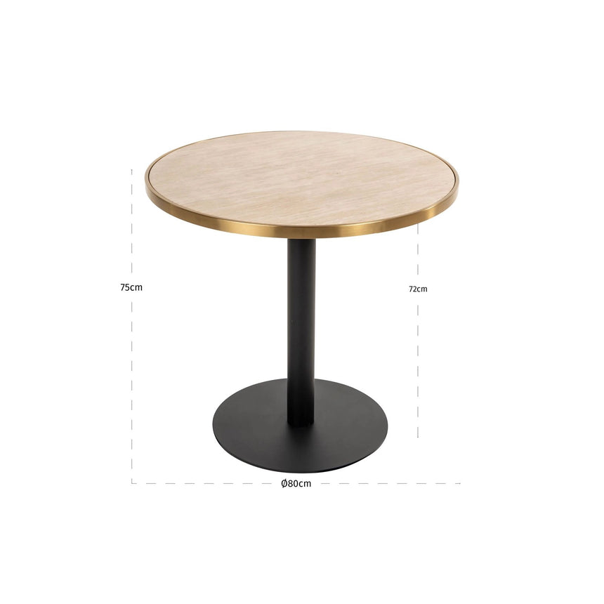Bistrotisch Brazza aus Edelstahl und Marmorimitat in beige, 80x80x75 cm von Richmond Interiors – Bild 4